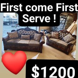 Wood Grain SOFA AND LOVESEAT Last One 