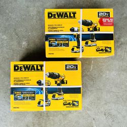 Brand New DEWALT 20V Max Brushless Hammer Drill And Impact Driver Combo Kit + 2 POWERSTACK Batteries