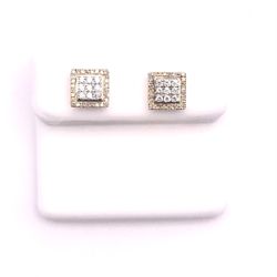 10K Yellow Gold diamond screw backs 0.36CT