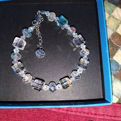 Jewelry Set/Bracelet, Cube On Chain, Pendant 