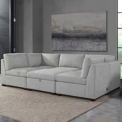 6 piece Sectional  w/Recliners  and Ottoman 