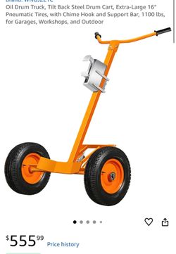 Oil Drum Truck dolly, Tilt Back Steel Drum Cart, 1100 lbs Capacity/ carretilla para botes de aceite