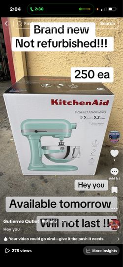 Kitchen Aid Mixer 5.5 Quart Ice Blue New!!!