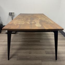 Room&Board Dining table 78x42 Industrial Rustic Style w/ Beautiful Dark Walnut Wood
