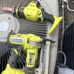Ryobi Cordless Saw And Nail Gun