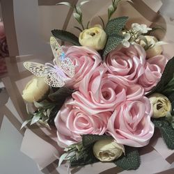 Pink Ribbon Rose Boquet🩷