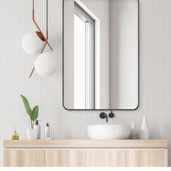 Black Bathroom Mirror,Rectangle 24 x 36 Inch Vanity Wall