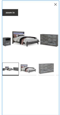 Gray Bedroom Set – Bed, Dresser, Nightstand & 5-Drawer Chest