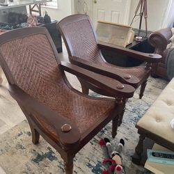 Set Of Two Vintage Plantation Chairs 
