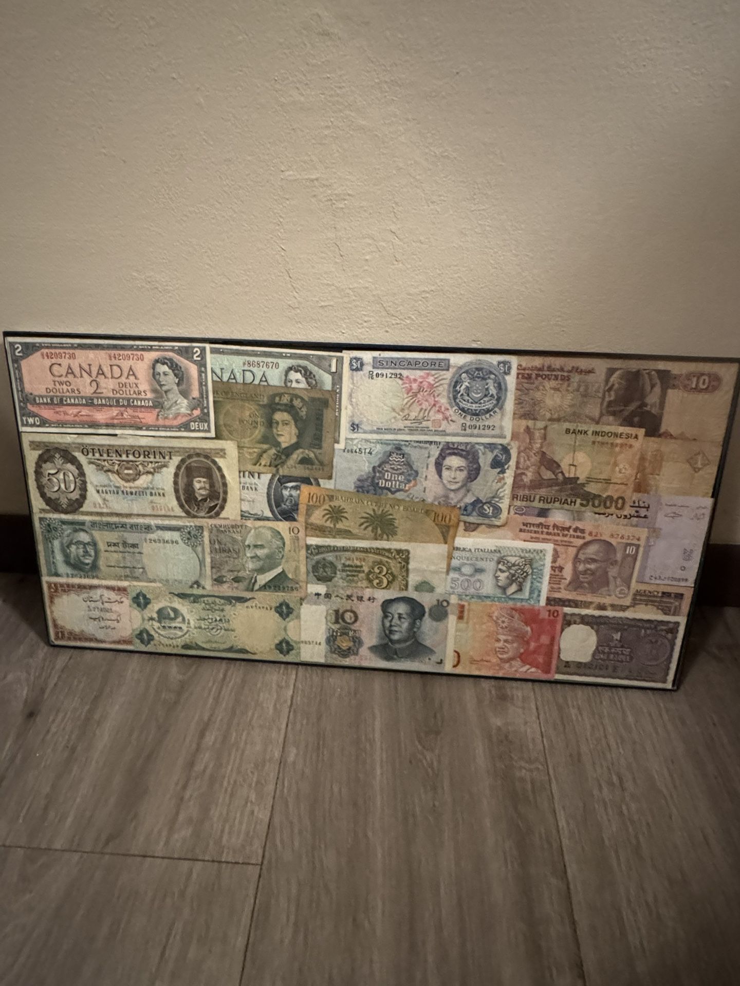 Framed Collage of World Currency