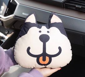Husky Car Headrest Pillow
