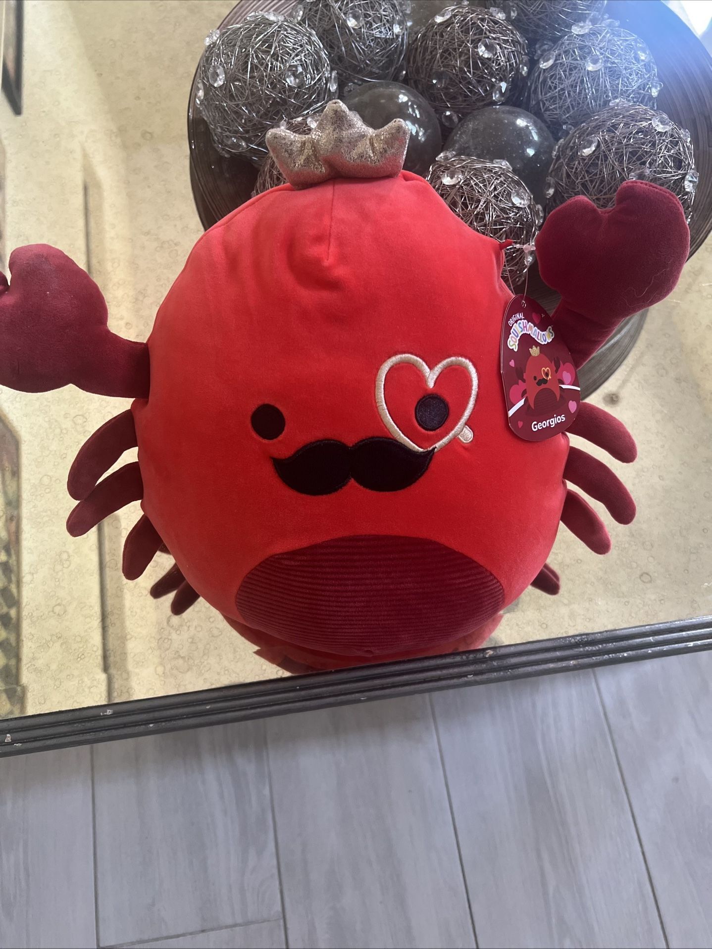 2024 Squishmallows Valentine Georgios Sll Plush Retired Mustac...