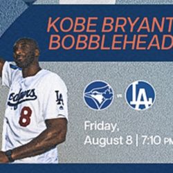 Dodgers Vs Bluejays August 8 Kobe Bryant Bobblehead Night 