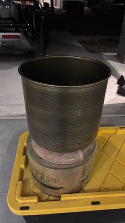 Dark Olive Metal Planter Pot