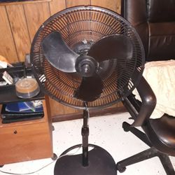 16in Fan,  Black, Some Paint On Cord, work well, no Front Cover,