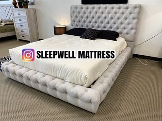 New QUEEN BED FRAME WITH MATTRESS