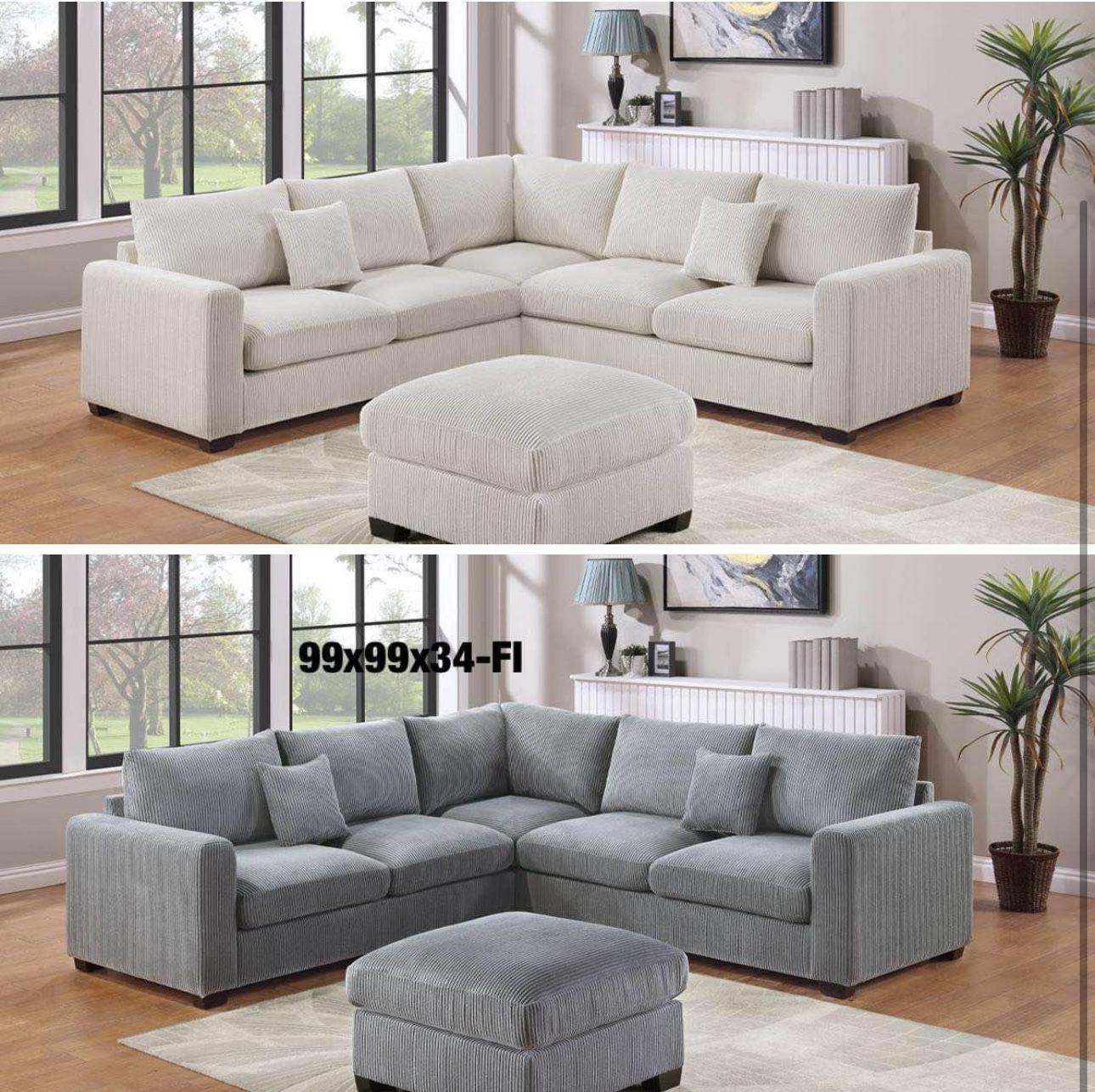 $499 Sectional With Ottoman