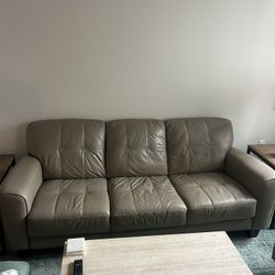 Kaleb 84" Tufted Leather Sofa From Macy’s 