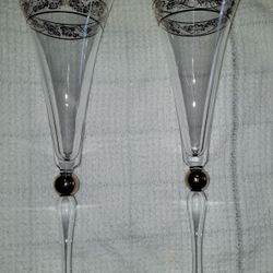 19 CENTURY FLUTE WINE GLASSES 