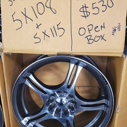 OPEN BOX NEW 17INCH WHEELS BOLT PATTERN 5X108 AND 5X115 BY KNONIG INCIDENT 