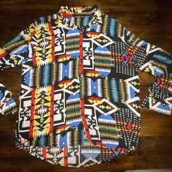 Southwest Aztec Zig Zag Design Men Shirt