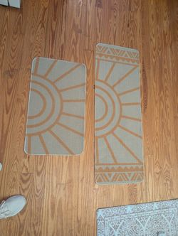 Two matching kitchen mats