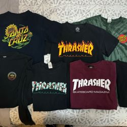 Santa Cruz Thrasher Riot Society Vans Shirts