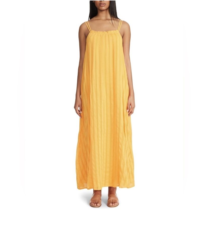 Brand new woman’s BB Dakota brand Yellow Flowget About It Maxi dress up for sale