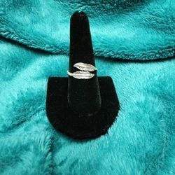 Sterling silver twin feather adjustable ring