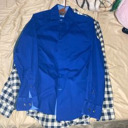 Fits Like Mens Small , Blue Button Up