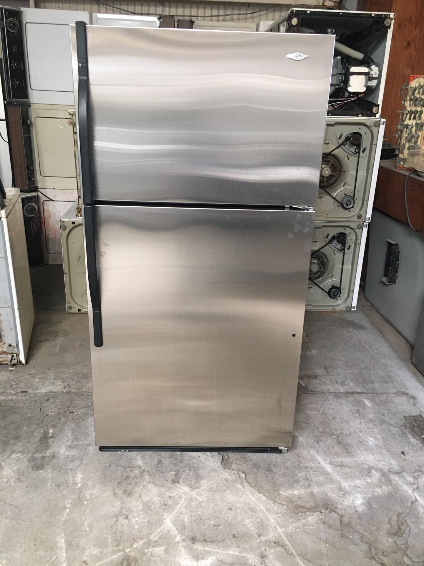 Refrigerator brand Maytag everything is good working condition 90 days warranty delivery and installation