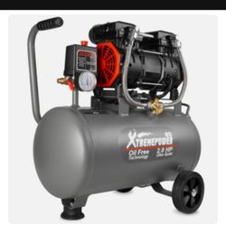 2.0HP Quiet Air Compressor Tank 7 Gallon Oil-Free 4.9CFM 116 PSI