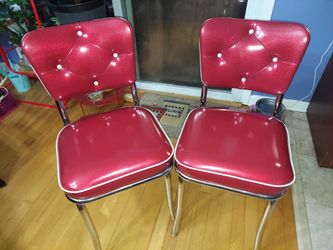Retro dining chairs, Red, 50's
