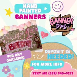 📣HAND-PAINTED CUSTOM BANNERS🥳