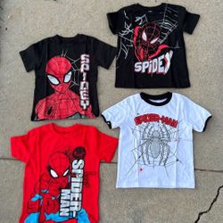 Marvel Spider man (4) T-shirts Brand New Size 4T
