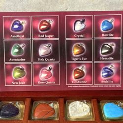 Vintage Destiny Collection Heart Shaped Stones & Semi Precious Gemstone Pendant