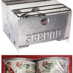 Sterno Foldable Camping Stove & 6 Canned Heat