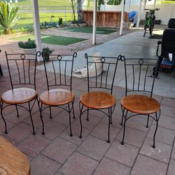 Wood&iron Chairs $65 Comes With Free Table