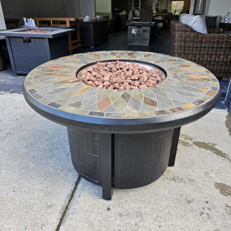 New Outdoor Patio Furniture Heater Fire Pit Slate Top