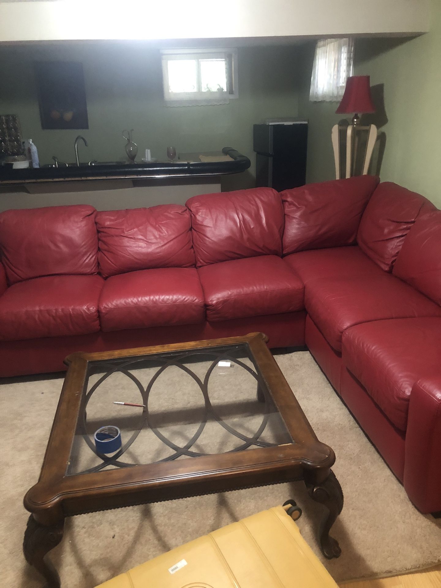 Italian leather sectional sofa