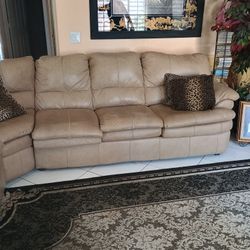 Huge Leather Sectional Sofa Recliner Set