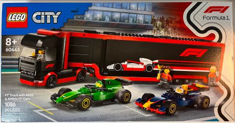 LEGO CITY: F1 Truck with RB20 & AMR24 F1 Cars (60445)