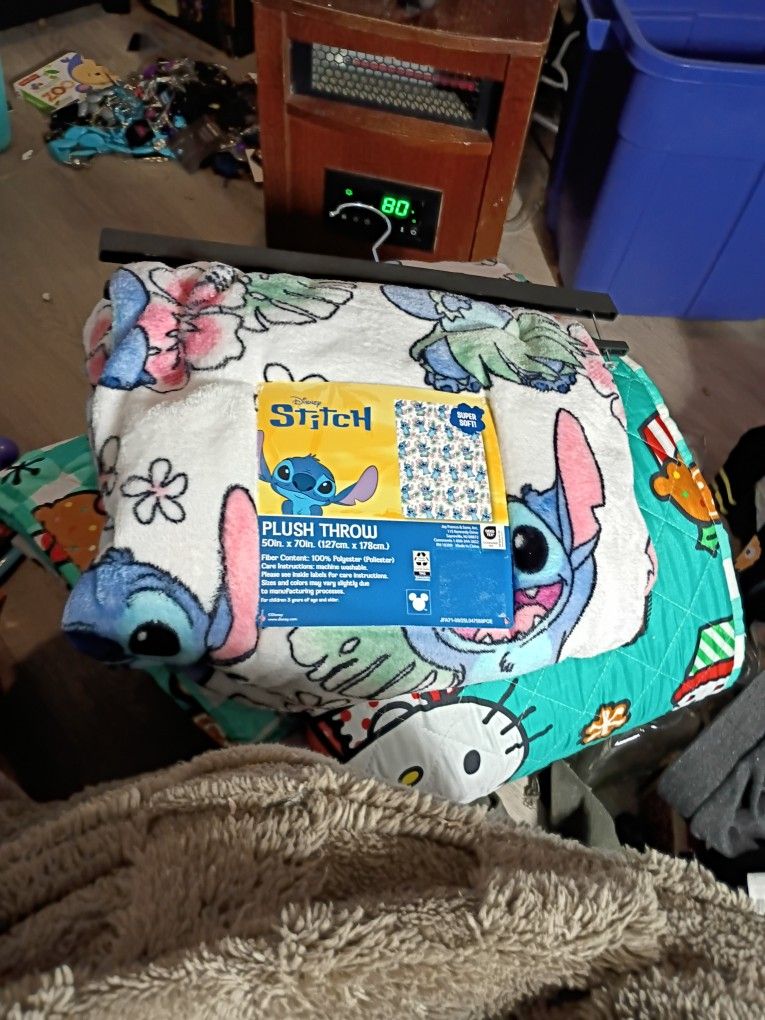 Disney Stitch Plush Throw New