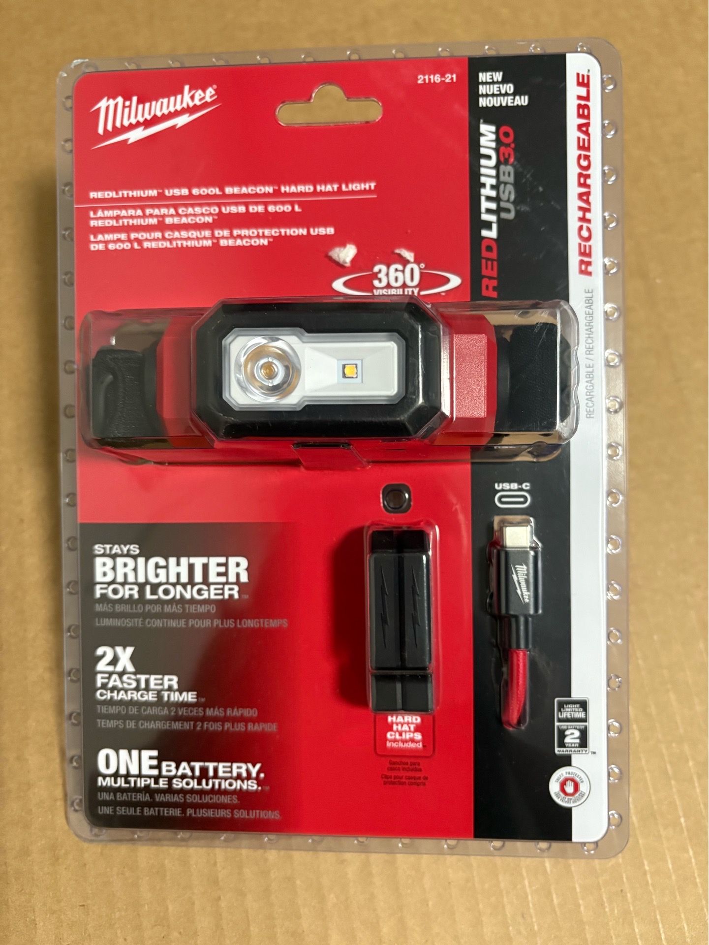 Milwaukee USB 600L Beacon Head Hat Light Kit