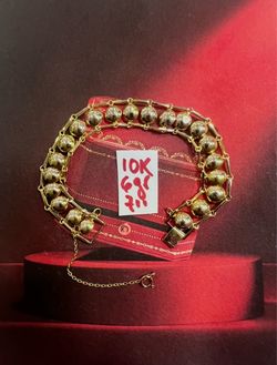 10K Solid Gold Bracelet For Wedding 6Gr 7 Inches Long