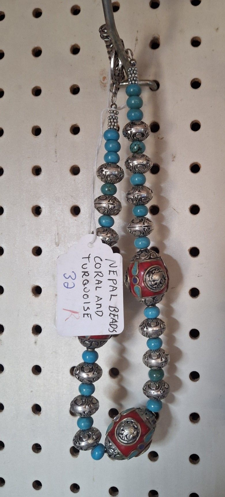 Nepal Beads Coral And Turquoise 