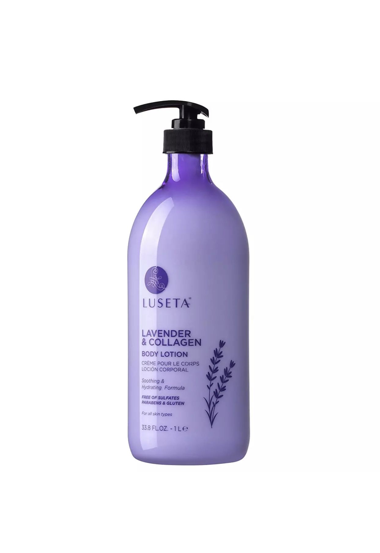 Luseta Lavender & Collagen Soothing & Hydrating Formula Body Lotion 33.8 oz New