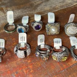 Set Of 10 COSTUME RINGS - All Size 6 