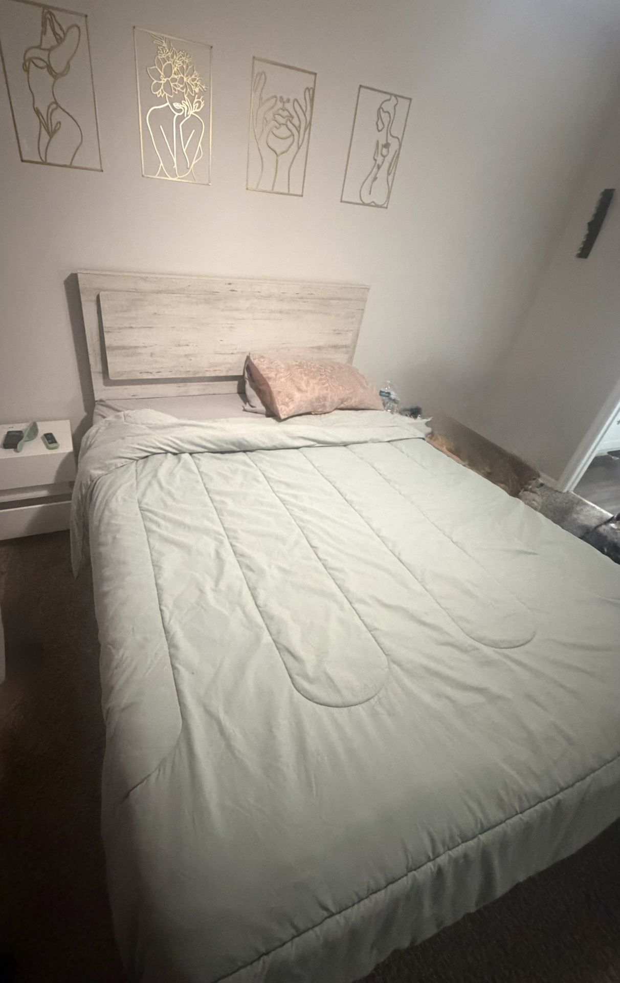 Queen Size Bed Frame And Mattress Like New