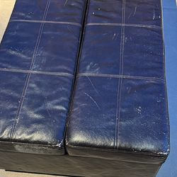 Black Faux Leather Ottoman which converts into a twin-size sleeper bed